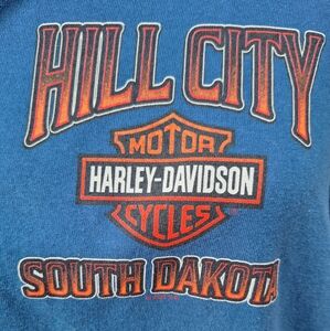 Men's Harley Davidson XL Tee, Never Worn, Patriot Blue, Black Hills SD Hill City